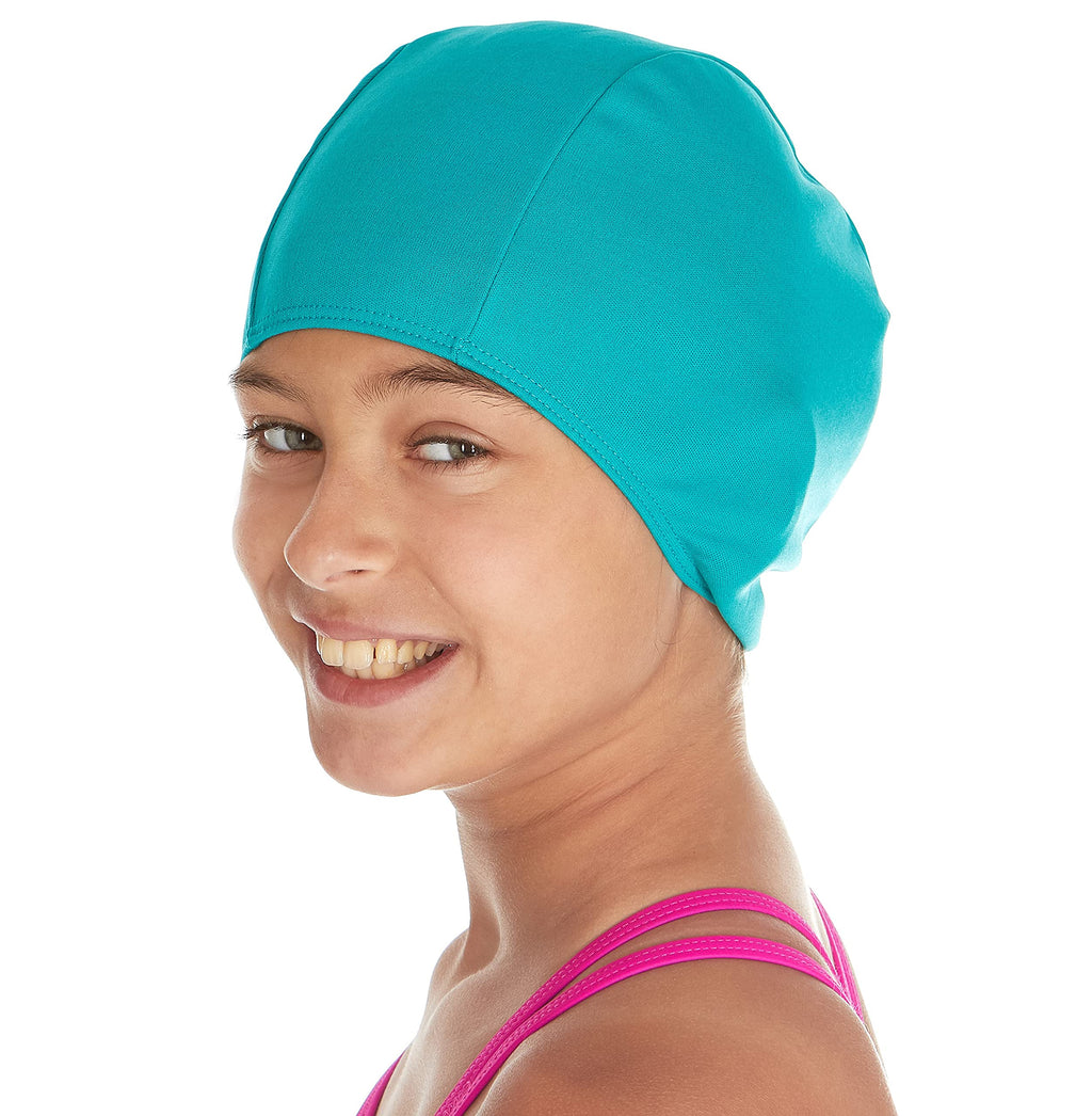 BEEMO Kids Swim Cap Solid Polyester - Swimming & Bathing Caps for Boys & Girls Stretchable & Snug Fit, Sun & Chlorine Protection for Short/Long Hair, Ideal for Adults Green - BeesActive Australia