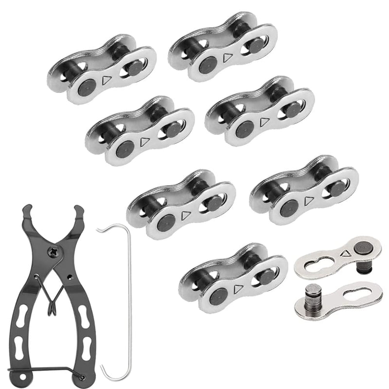 ENASGLOO 8 Pairs Reusable Bicycle Missing Link + Bike Chain Plier for 6/7/8/9/10/11 Speed - BeesActive Australia