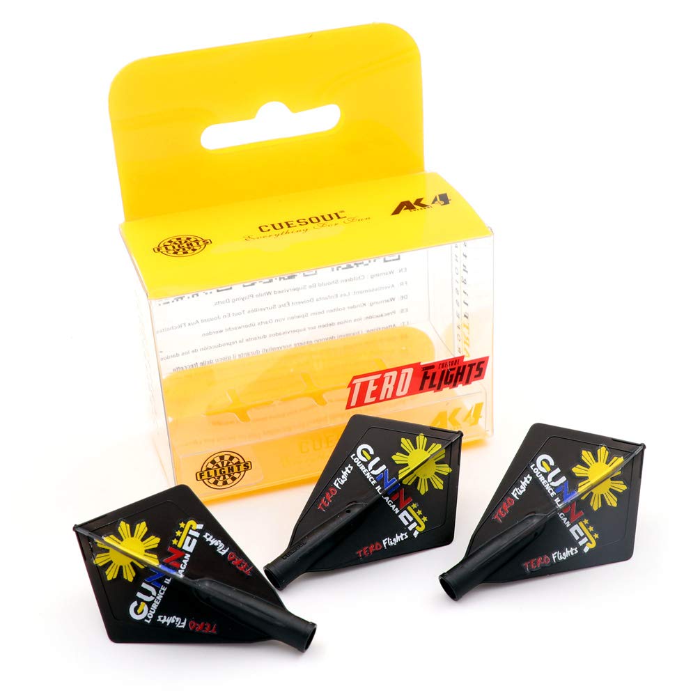 CUESOUL Tero Flight System (lourence Ilagan Edition 1) Ak4 Dart Flights Diamond Shape Black,Set of 3 pcs - BeesActive Australia