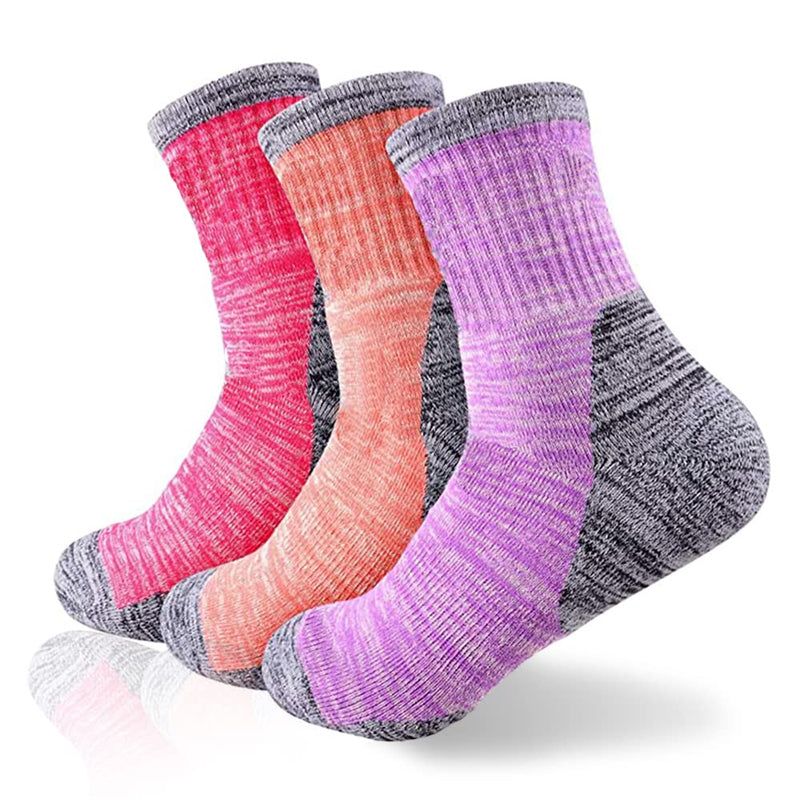Women's Hiking Walking Socks,Multipack Outdoor Recreation Socks,Performance Wicking Cushioned Cotton Gym Athletic Crew Socks Size 6-10 (3 Pairs) - BeesActive Australia