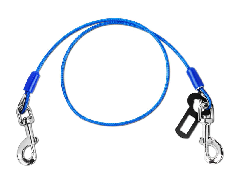 Petbobi Dog Car Tether 16/24/32 inch, Chew Proof Dog Safety Car Seat Belt, Metal Vehicle Harnesses Restraint with Double Clips and Latch Attachment, Car Leash for Small Medium Large Dogs 32inch - BeesActive Australia
