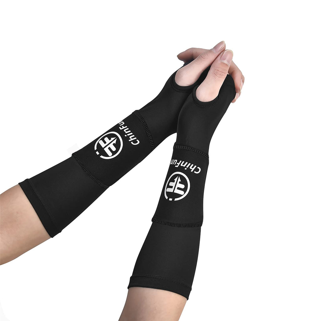 ChinFun Volleyball Arm Sleeves Passing Forearm Sleeves with Protection Pad Volleyball Gear for Youth Girls Women 1 Pair Black 10" - BeesActive Australia
