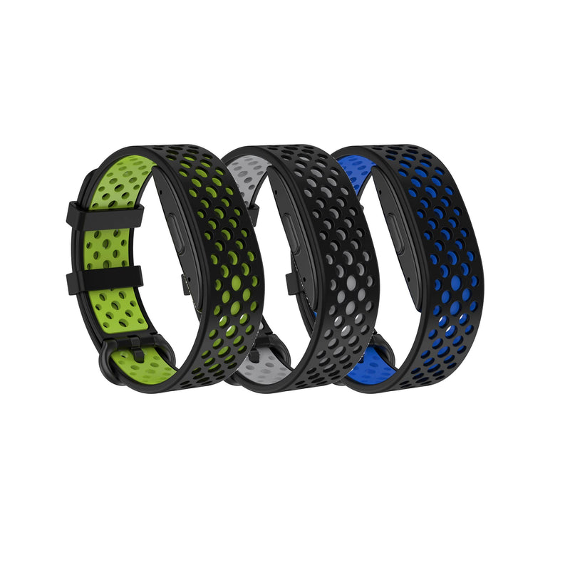 Chofit Sport Band Compatible with Amazon Halo, Soft Silicone Replacement Wrist Strap Double Color Air Holes Designer Bands Compatible for Amazon Halo Tracker (3Pack Black) 3Pack Black - BeesActive Australia