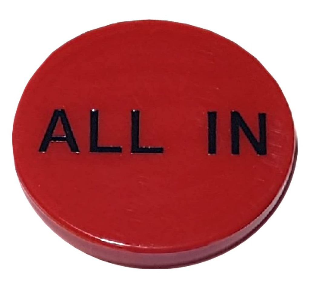 Cyber-Deals Texas Hold'em Poker 2" All in Button, Double Sided Red wth Black Lettering - BeesActive Australia