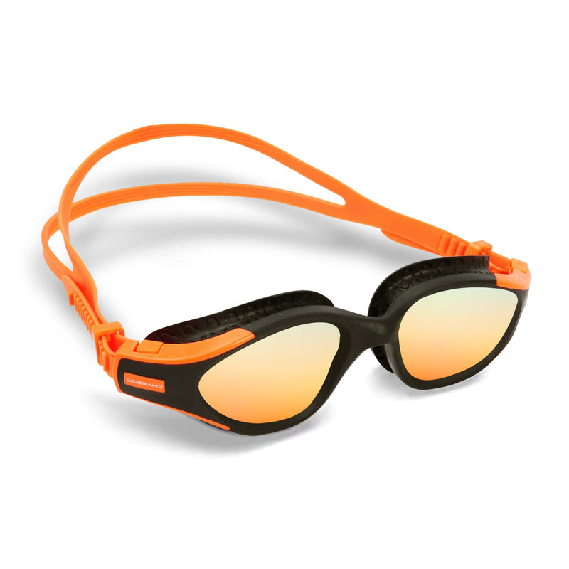 Swim Goggles - UV Polarized Swimming Goggles for Men Women Adults, Wide View and Adjustable, Anti-fog and No Leaking Orange - BeesActive Australia