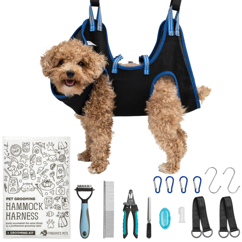 Cat and Dog Grooming Hammock - DIY Dog Grooming Supplies with Dog Sling Pet Grooming Harness, Nail File, Comb, and Dog Nail Trimmers - Bundled Grooming Kit for Small to Large Pets - BeesActive Australia