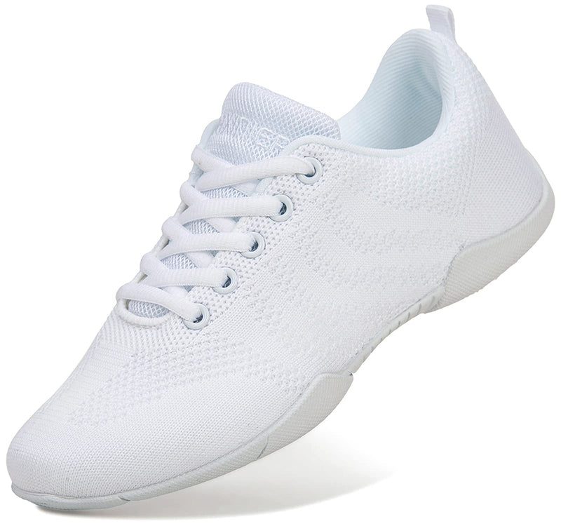 FUQIAO Girls White Cheerleading Shoes Lightweight Competition Sneakers Women Indoor Cheer Dance Shoe 3 Big Kid White 2122 - BeesActive Australia