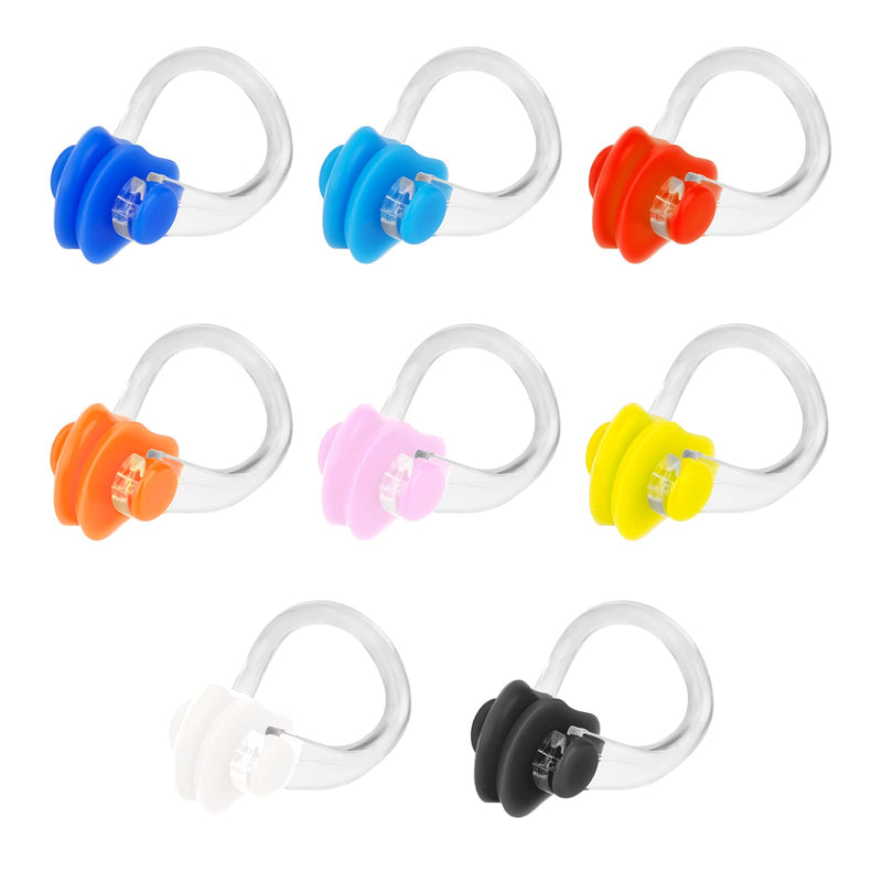 LUTER 8pcs Swimming Nose Clips, Waterproof Silicone Nose Clip Surfing Nose Plugs Soft Nose Protector Reusable Nose Clips for Swimming Surfing Bathing Water Sports (8 Colors) - BeesActive Australia