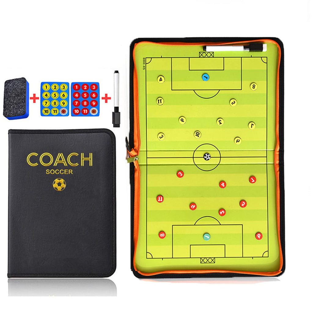 PhantomSky Football Magnetic Tactical Coaching Board Portable Strategy Soccer Coach Training Equipment Board Kit Paperless Tablet Game Clipboard Sport Goods Tool with 2 in 1 Marker Pen Magnet Button #3-007 - BeesActive Australia