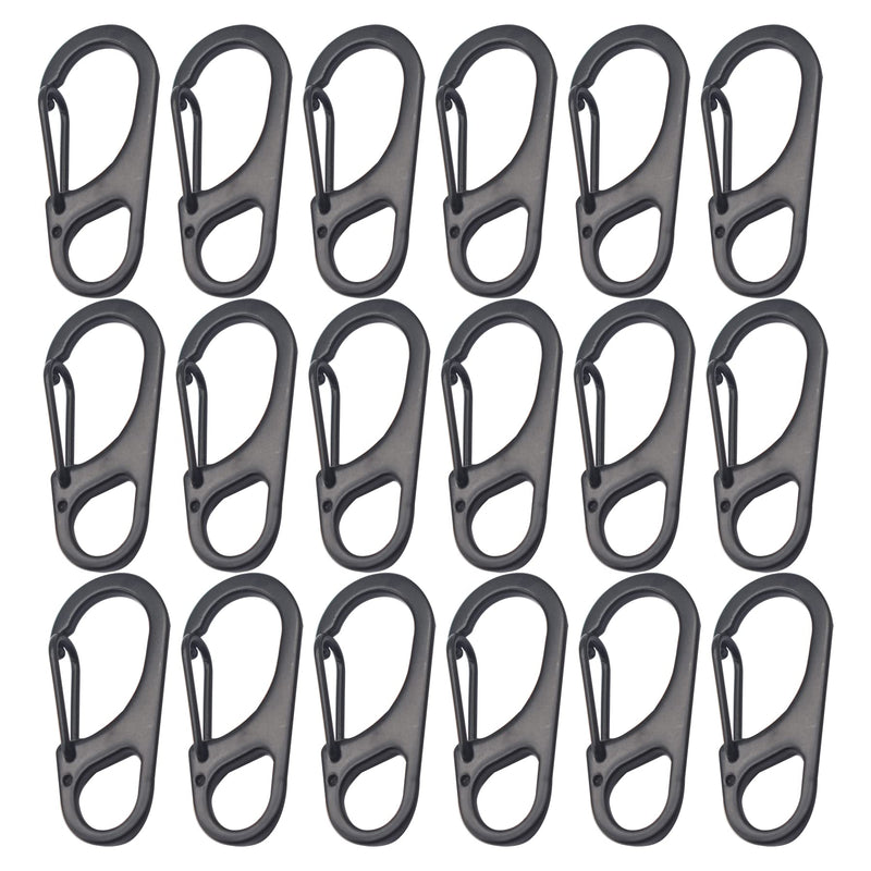 Floyutin 1.8 inch Small Carabiner Clip with Fixed Eyelet Ended Snap Hooks Quick Paracord Clips 18 Packs Black - BeesActive Australia