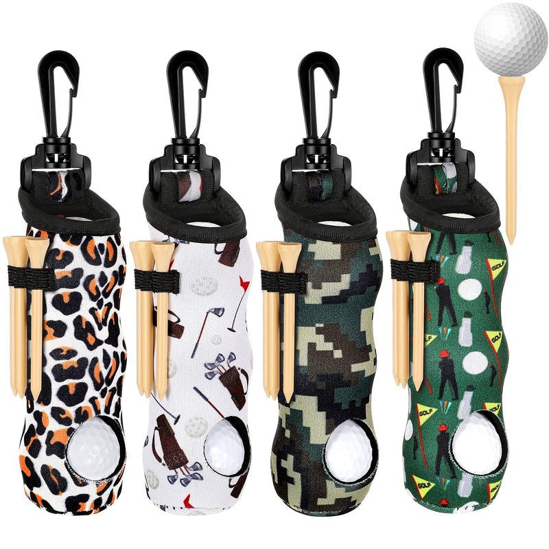 4 Pieces Golf Ball Carry Bag with Light Weight Hook Golf Tee Holder Pouch Keychain Belt Clip On Golf Accessories for Women Storage Bags of Golf Balls Golf Ball Holder for Bag with 12 Pieces Golf Tees - BeesActive Australia