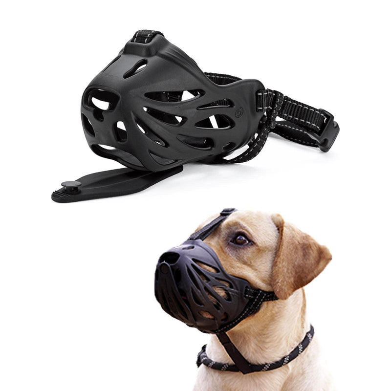JIPIMON Dog Muzzle Prevents Biting Barking Chewing Breathable Drinkable Adjustable Basket Muzzle for Aggressive Small Medium Large Dogs 6 -Labrador - BeesActive Australia