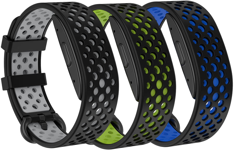 TenCloud 3-Pack Straps Compatible with Amazon Halo Band Replacement Adjustable Wristbands Breathable Waterproof Soft Sport Band for Halo Band Black+Blue+Lime - BeesActive Australia