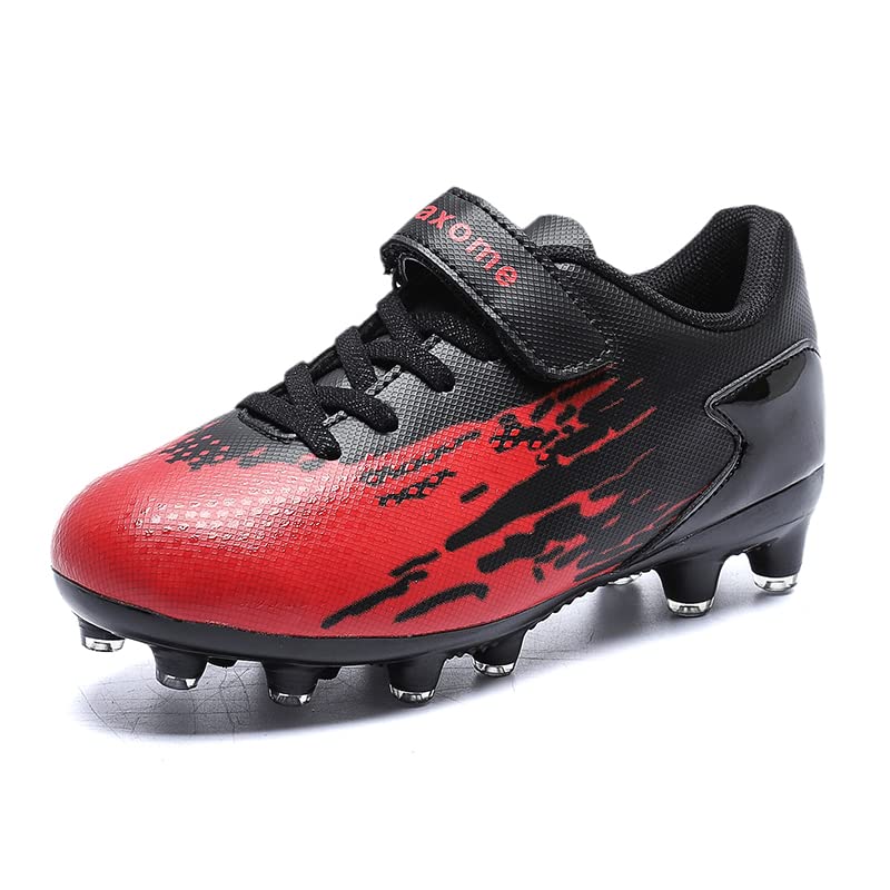 ziitop Kids Soccer Shoes for Boys Girls Youth Football Cleats Outdoor & Indoor Baseball Shoes, Lightweight Breathable Conical Studs, Running & Training for Students (Little Kids/Big Kids) 4 Big Kid Blackred - BeesActive Australia