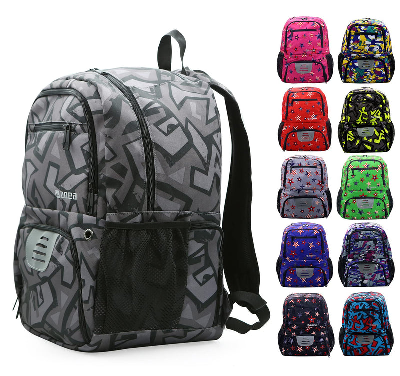 ZOEA Youth Soccer Bags - Boys Girls Backpack for Soccer, Basketball & Football & Volleyball with Ball Compartment Camouflage Black - BeesActive Australia