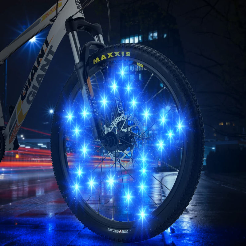 TUSIN 2 Pack LED Bike Wheel Lights Kit for Kids Night Riding with Batteries Included, 3 Pattern Waterproof Brighter Bicycle Wheel Light Front and Back for Adults Teens - BeesActive Australia