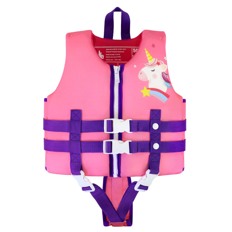 Wenlia Kids Swim Vest, Childrens Swimming Float Jacket Neoprene Swimsuit, Girls Boys Float Vest Buoyancy Swimwear for Learn to Swim/3-8Years/29-57KG Unicorn Small - BeesActive Australia
