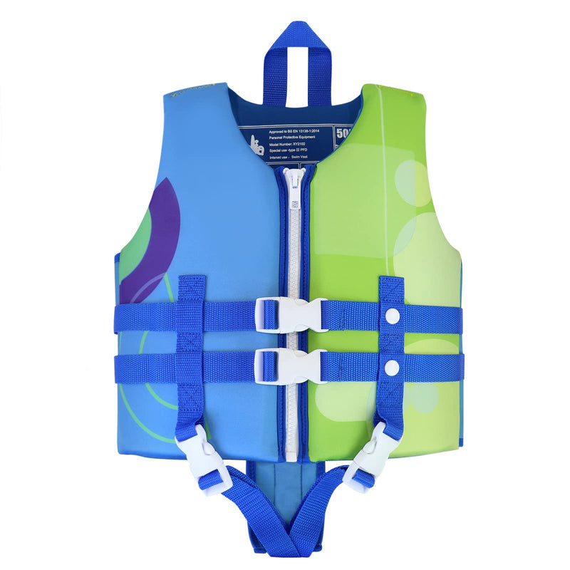 Wenlia Kids Swim Vest, Childrens Swimming Float Jacket Neoprene Swimsuit, Girls Boys Float Vest Buoyancy Swimwear for Learn to Swim/3-8Years/29-57KG Blue-Green Small - BeesActive Australia