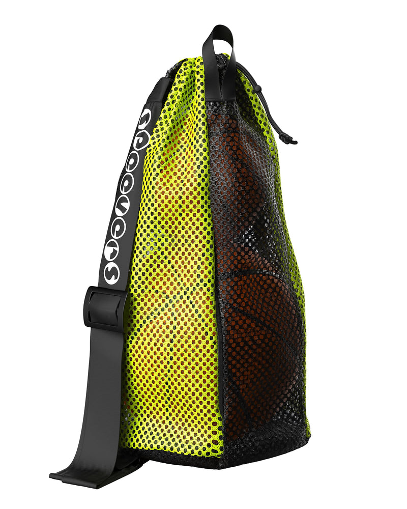 New Mesh Bag For Swimming Gear - 7 Colorful Swimming Bags For Swimmers - Unisex Swim Mesh Bag for Men Women - 35L Mesh Drawstring Backpack with Handle (Xbag Light - Black / Yellow) Xbag Light Black - Yellow - BeesActive Australia