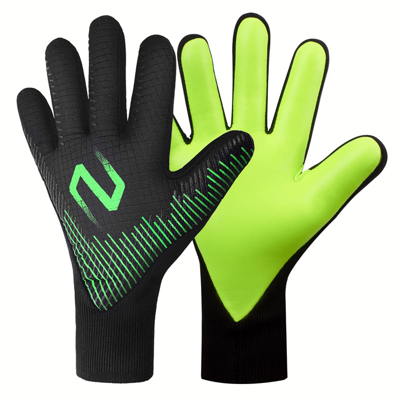 WVVOU Goalie Gloves, Goalkeeper Gloves, Soccer Gloves, Breathable Soccer Goalie Gloves, Negative Cut, 4mm Latex, for Youth and Adult Green 10 - BeesActive Australia