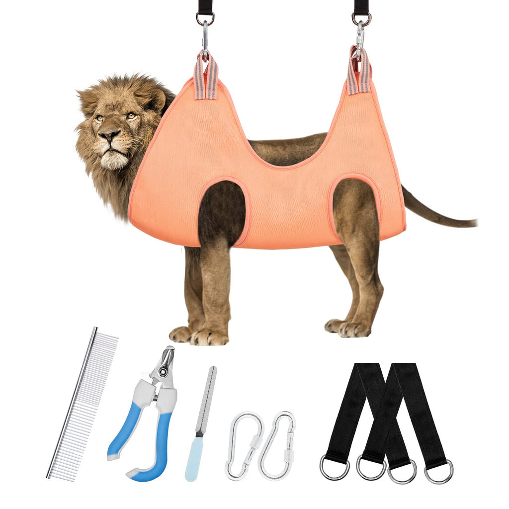 Grooming Hammock for Large Dogs[Can Withstand 150 lbs], Large Dogs Grooming Sling for Nail Cutting Orange pink XX-Large CWMRDC-Orange-XXXL-004 0 - BeesActive Australia