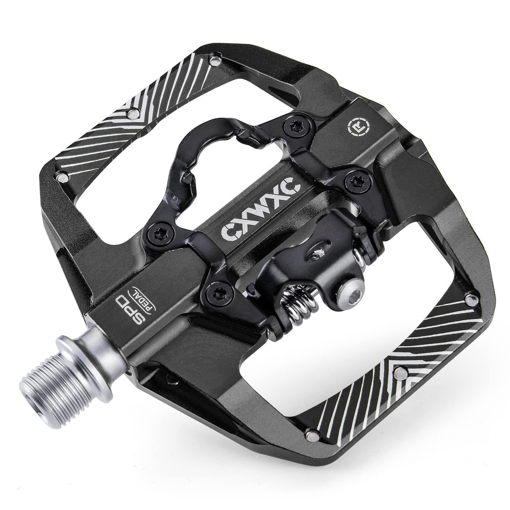 Mountain Bike Pedals Dual Function - Dual Sided Pedals Plat & SPD Clipless Pedal - 3 Sealed Bearings, 9/16 Bicycle Platform MTB Pedals - BeesActive Australia