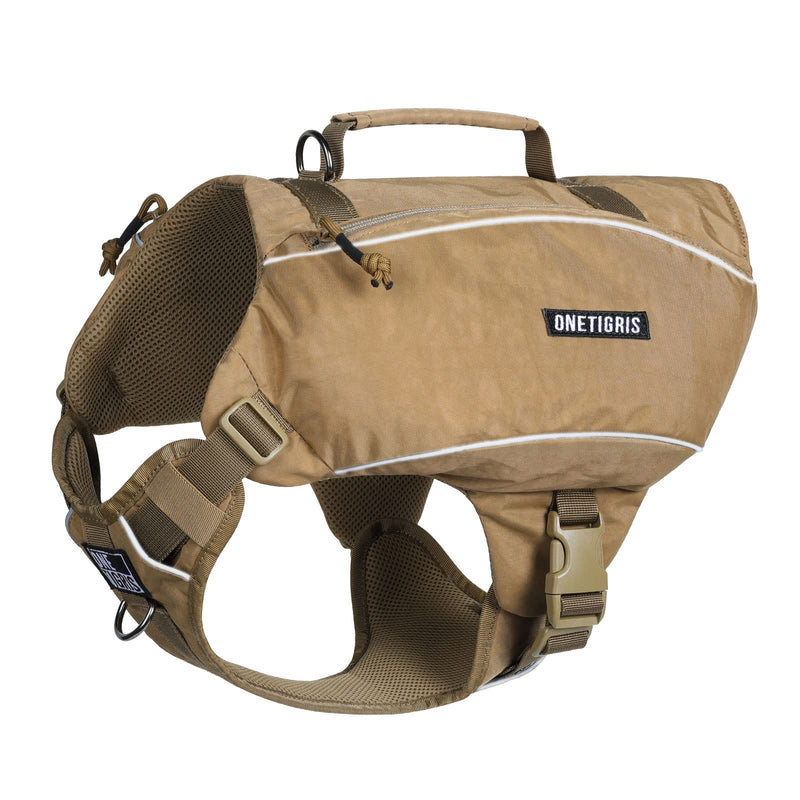 OneTigris Outdoors Dog Backpack for Medium Large Dog, No Pull Travel Dog Saddle Bag, Dog Backpack Harness Dog Pack Brown - BeesActive Australia