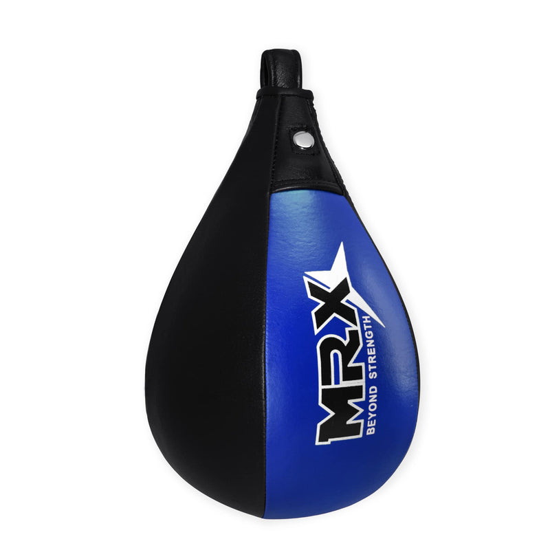 MRX Speed Punching Bags Genuine Leather MMA Training Speed Bag Muay Thai SpeedKills Punching, Dodge Striking Bag for Workout Pro Boxing Bag for Home Gym Kids, Men, Women Black Blue - BeesActive Australia