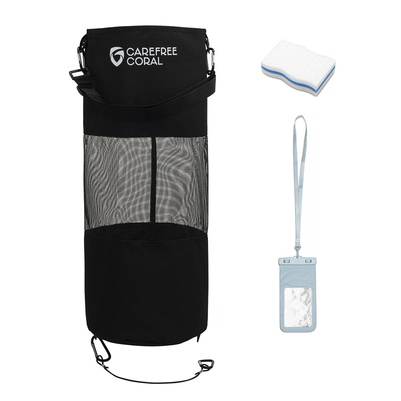 Carefree Coral Boat Trash Bag - Round Circular Waste Holder - Complete with Waterproof Phone Cover Holder - BeesActive Australia