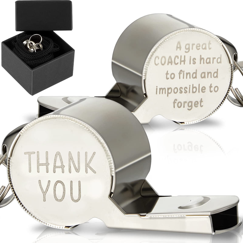 Flutesan Basketball Volleyball Baseball Coach Gifts Stainless Steel Whistle with Gift Box Personalized Coach Whistle with Lanyard Engraved Whistle for Coach Referee Men Women Customized Gift Whistle - BeesActive Australia