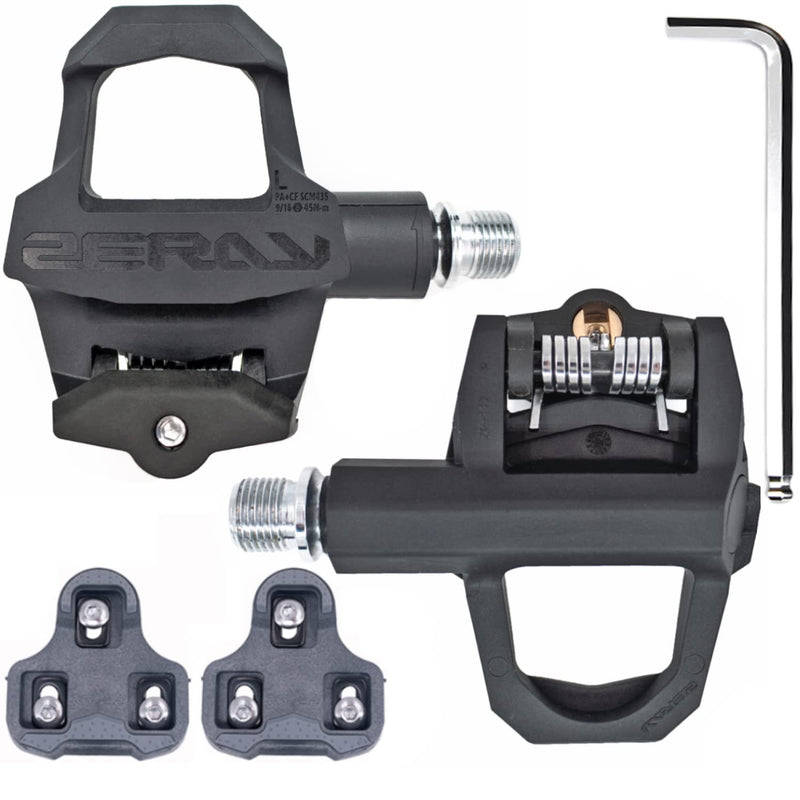 Carbon Road Bike Pedals Peloton Pedal Clipless Pedals Road Cycling Pedals with Cleat Compatible with Look Keo Black-288g with Cleats - BeesActive Australia