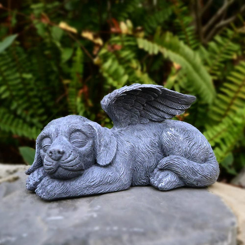 Juliahestia Angel Dog Memorial Stones Statue Sleeping Ornament for Passing Away Bereavement Pet Memorial Gifts - BeesActive Australia