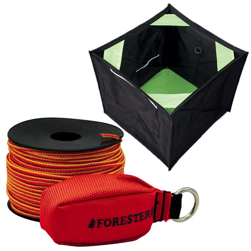 FORESTER Arborist Throw Line Kit and Cube Bundle - Slick Polyester Robe with Weighted Throw Bag and Convenient Folding Storage Cube - BeesActive Australia