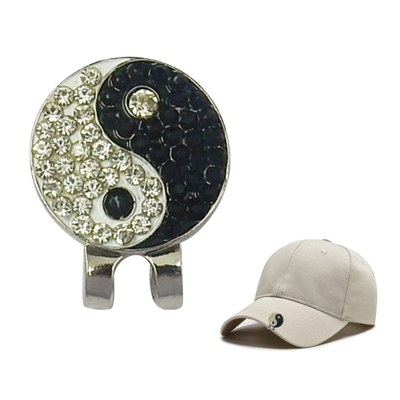 zokagir Golf Ball Markers Hat Magnetic Clip with Bling Yin and Yang Rhinestone for Golf Ball Marker - BeesActive Australia