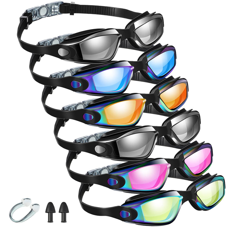6 Pcs Swim Goggles Swimming Equipment Swimming Goggles Sport Swimming Goggles for Women Men Adult Youth Vivid Color - BeesActive Australia