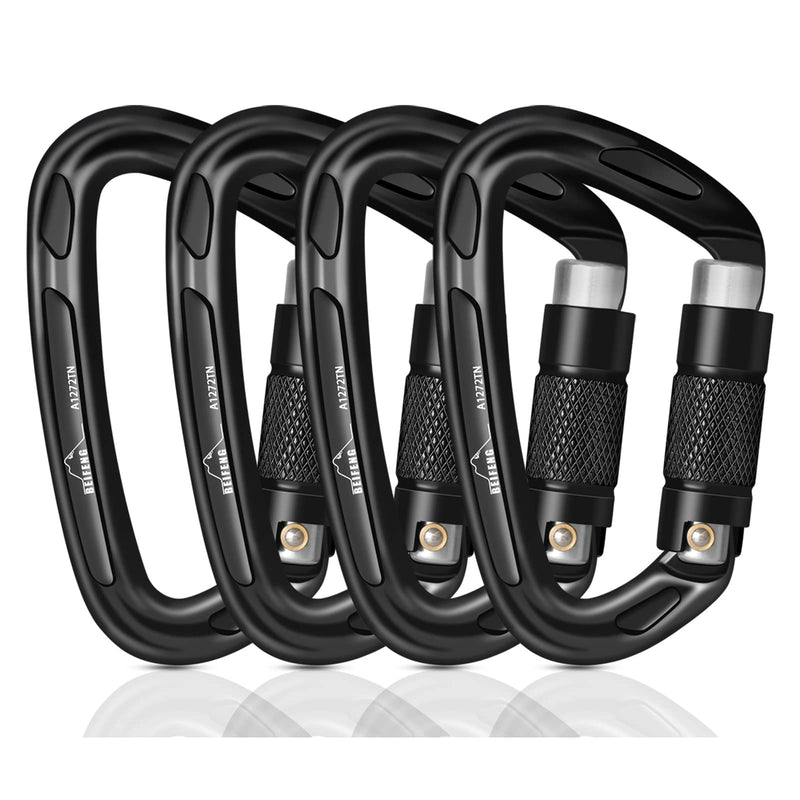 Certified 25KN Auto Locking Climbing Carabiner Clips Obtained UIAA certificationTwist Lock and Heavy Duty Carabiners for Rock Climbing Gear,Camping,Climbing Equipment 4PCS-25KN - BeesActive Australia