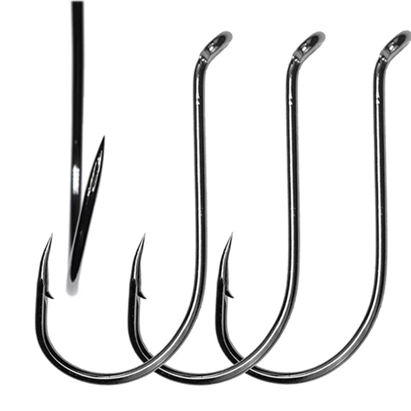 CAJOAUIS 100 Pcs Sharp Octopus Hook Sport Circle Fishing Hooks High Carbon Steel Fishing Jig Hook Black Fishhooks-Sizes 4# to 8/0# - BeesActive Australia