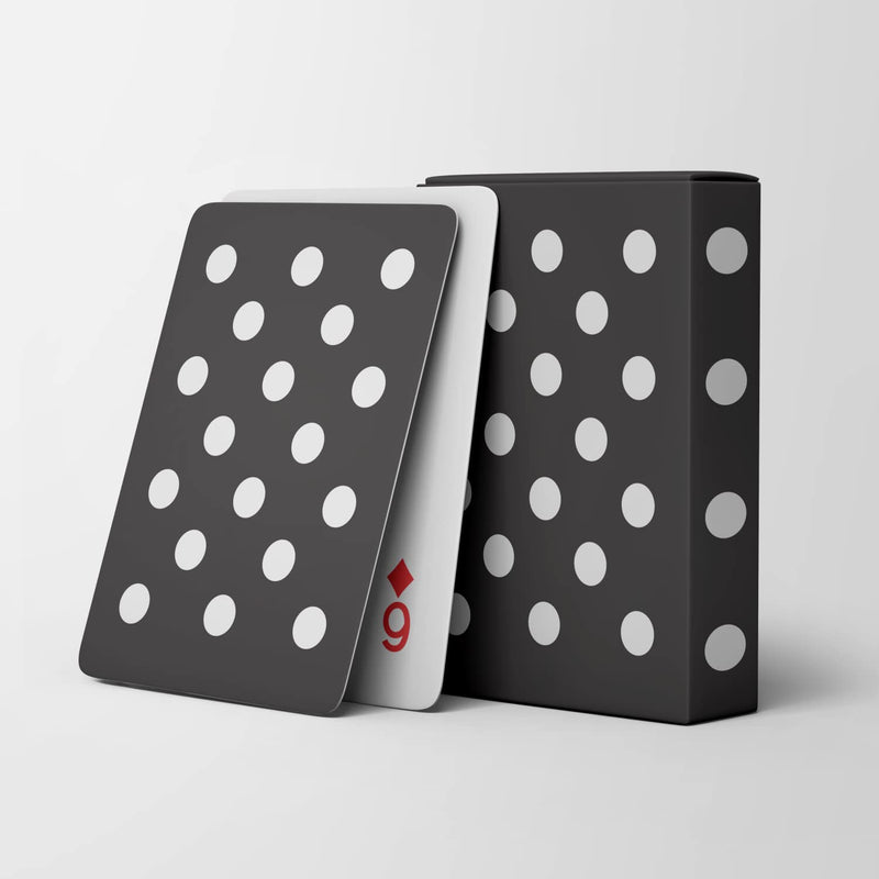 Polka Dotted Playing Cards - Premium Patterned Deck of Cards - Uniquely Illustrated Playing Card Decks for Kids - Ideal for Poker, Card, and Table Game(Black and White) Black and White - BeesActive Australia