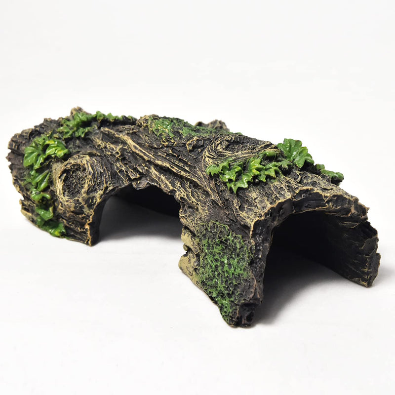 PTFJZ Aquarium Decorations-Small Fish Tank Accessories Hollow Tree Trunk Ornament Reptile Hideout Habitat Cave for Fish and Shrimp to Swim A-Trunk - BeesActive Australia