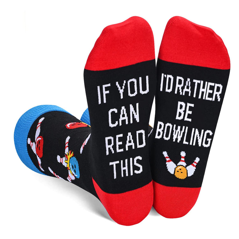 SOCKFUN Bowling Socks Mens with Funny Saying If You Can Read This, I'd Rather Be Bowling, Bowling Gifts for Men Sports Gifts for Men - BeesActive Australia