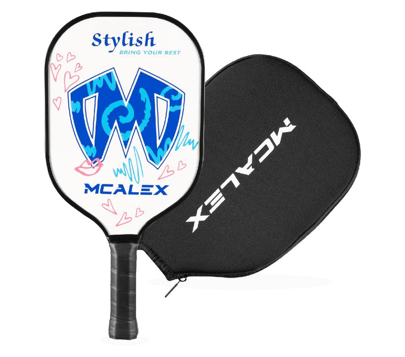 MCALEX Pickleball Paddles, Graphite Pickleball Paddle, Graphite Carbon Fiber Surface with Cushion Comfort Grip Easy to Hold, 8.2 Ounces (Blue/White) - BeesActive Australia