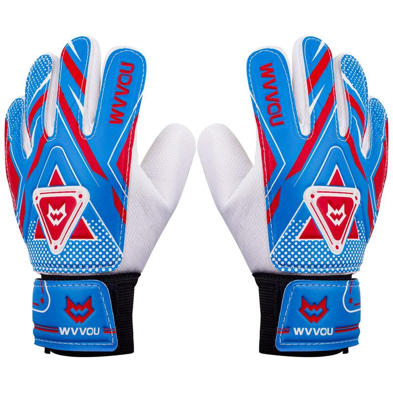WVVOU Goalkeeper Gloves for Kids Youth, Soccer Goalie Gloves with Double Protection, Anti-Slip Soccer Gloves, Super Grip 5 Blue - BeesActive Australia