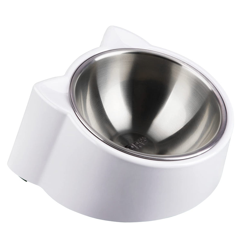 CATPRO Tilted Cat Food Bowls,15°Slanted Cat Feeder Bowl Orthopedic Cat Bowl Anti-Vomiting Spill Proof Raised Cat Food Bowl Stainless Steel Tilted Angled Cat Food Bowls Grey - BeesActive Australia