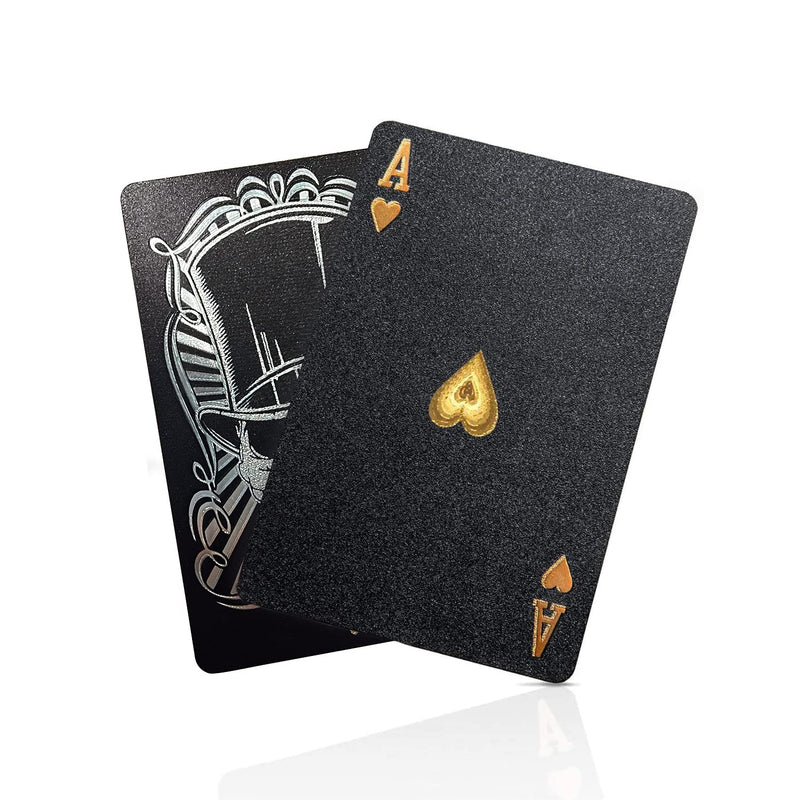 BIERDORF Diamond Waterproof Black Playing Cards, Poker Cards, HD, Deck of Cards (Sliver Skull) Silver - BeesActive Australia