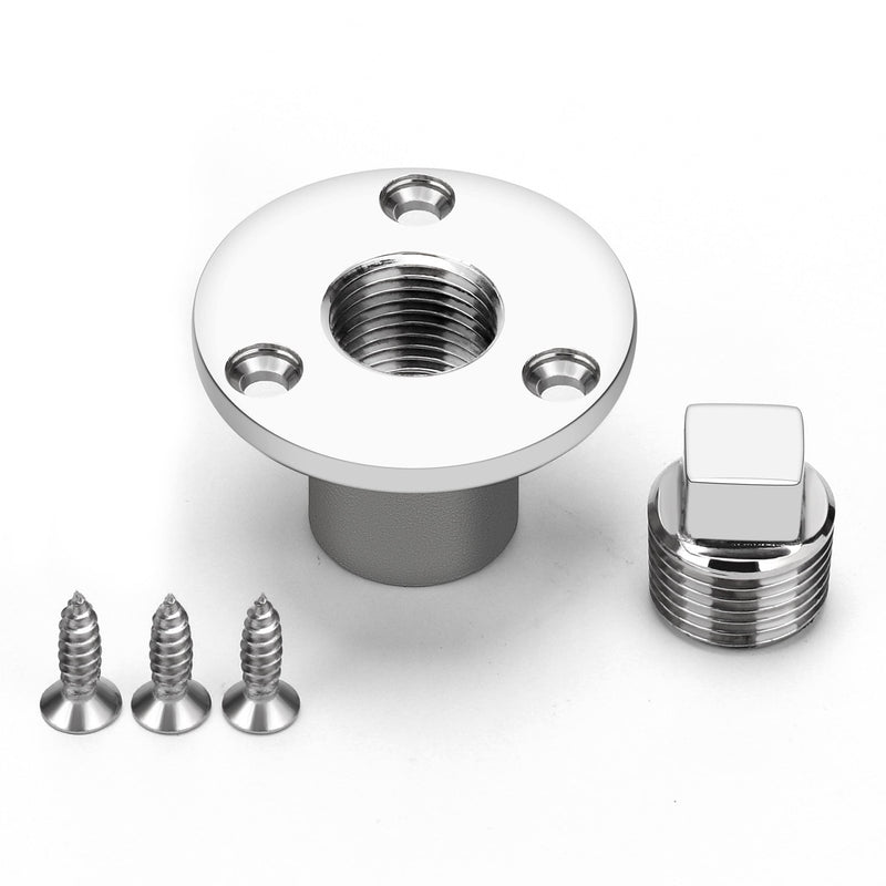 YUSOVE Garboard Drain Plug Kit,Marine 316 Stainless Steel Drain Plug Fits 1" Hole,with Screws,Boat Transoms Garboard Drain & Plug - BeesActive Australia
