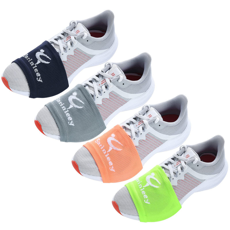 Socks for Dancing on Smooth Floors, Dance Socks Over Sneakers, Smooth Pivots and Turns to Dance with Style on Wood Floors 4 Pairs（black & Grey & Orange & Fluorescence Green） - BeesActive Australia