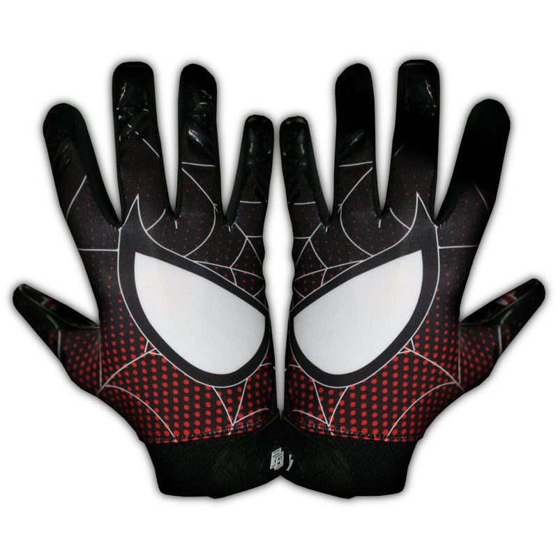 Taqcha Spider Youth Football Gloves - Tacky Grip Skin Tight Adult Football Gloves - Pro Elite Super Sticky Receiver Football Gloves - Youth Sizes M-L - BeesActive Australia