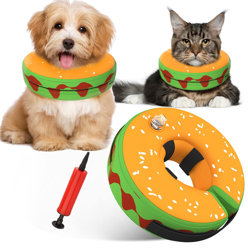 Protective Inflatable Dog Recovery Cone Collar for Smal Medium Large Dog, Soft E-Collar Dog Donut Cone Alternative After Surgery for Dogs Cats S(Neck 7.8''-10.2'') - BeesActive Australia