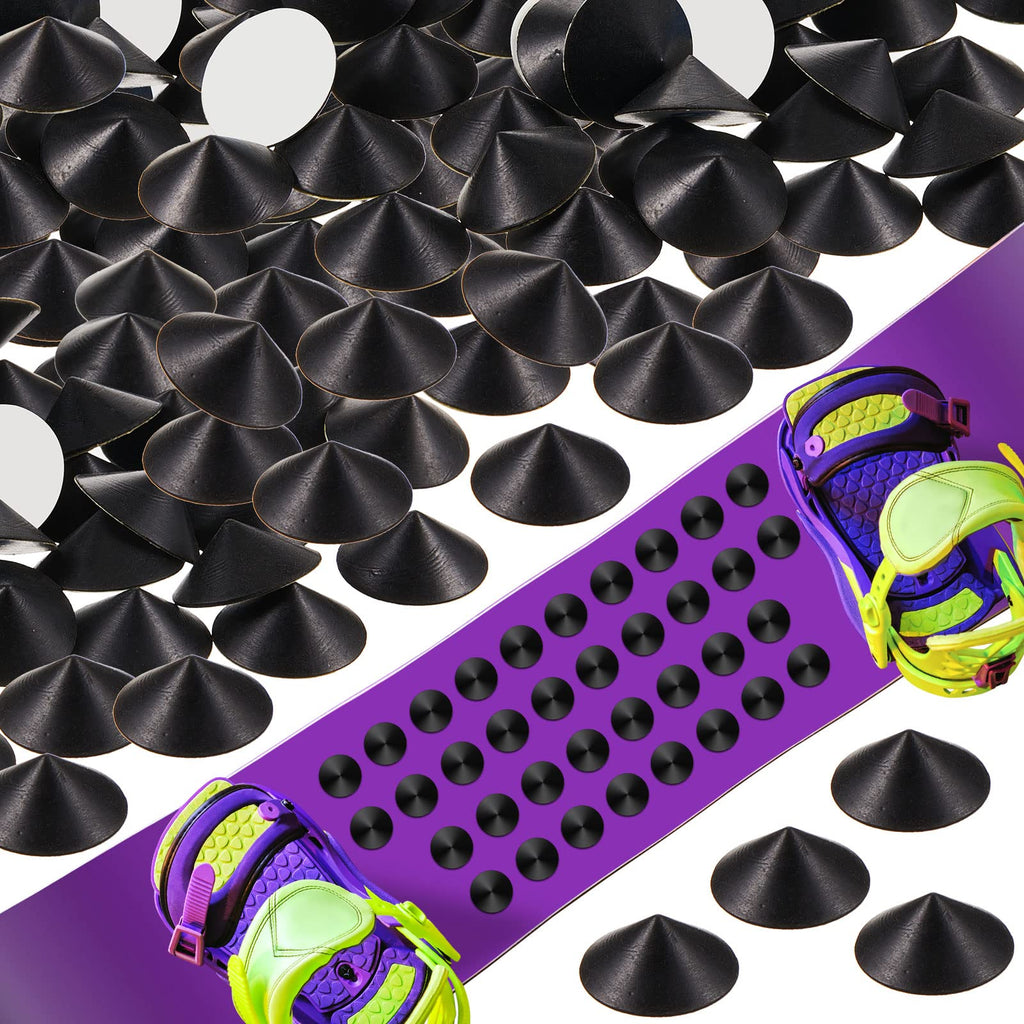 80 Pieces Cone Studs Self Adhesive Snowboard Stomp Pad Rubber Snowboard Grip Pad Stomp Mat Black Stomp Pad Snowboarding Ski Spike Stomp Pad for Men Women Adults Winter Sports Outdoors Accessories - BeesActive Australia