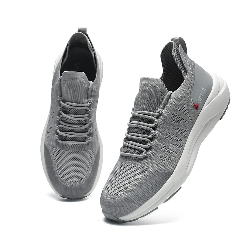 SPIEZ Lightweight Running Shoes, Breathable Fashion Sneakers for Men, Soft Walking Shoes for Jogging, Tennis, and Athletic 10.5 Grey - BeesActive Australia